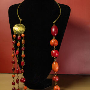 Rhythm & Flame Brass Collar Necklace