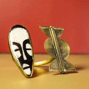 Tribal Twin Brass Statement Bangle